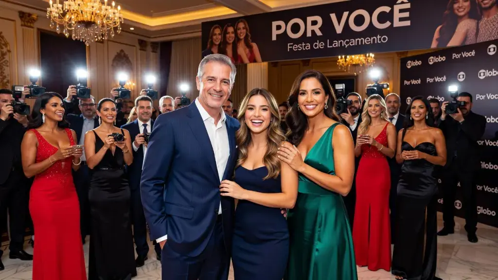 Filha de Paulinho Vilhena rouba a cena em festa de lançamento de Por Você