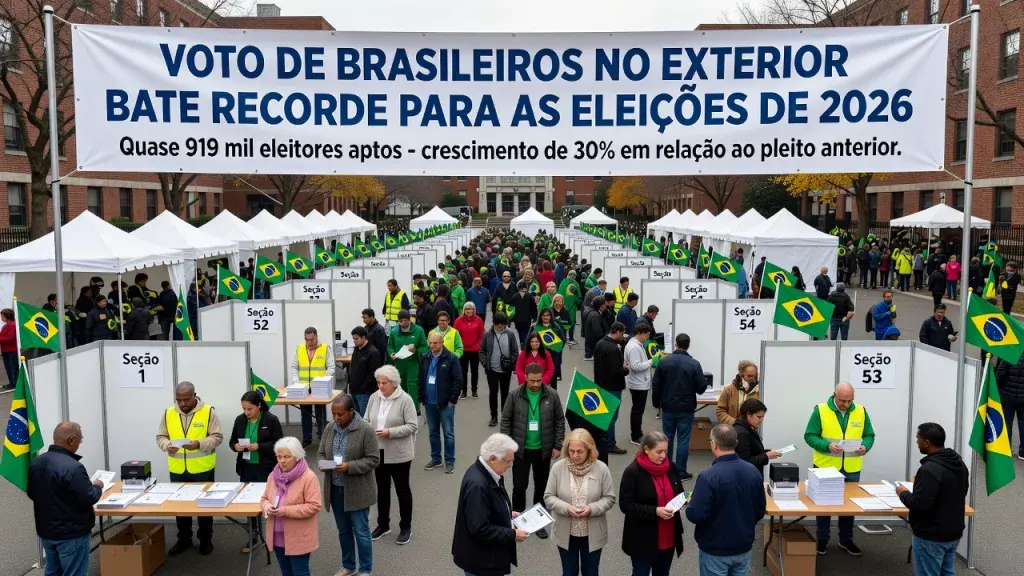 Voto de brasileiros no exterior bate recorde para as eleições de 2026